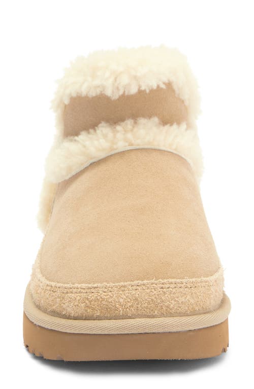 Ugg(r) Classic Ultra Mini Spillseam Genuine Shearling Bootie In Neutral