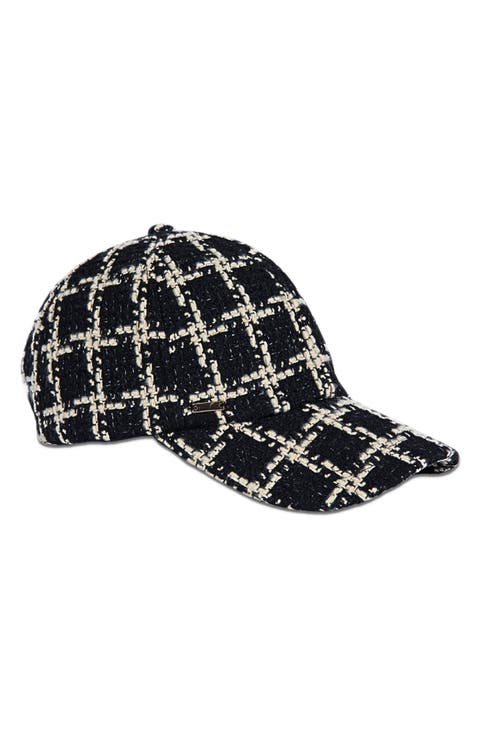 Windowpane Tweed Baseball Cap