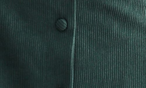 Lush Corduroy Button Flare Minidress In Green