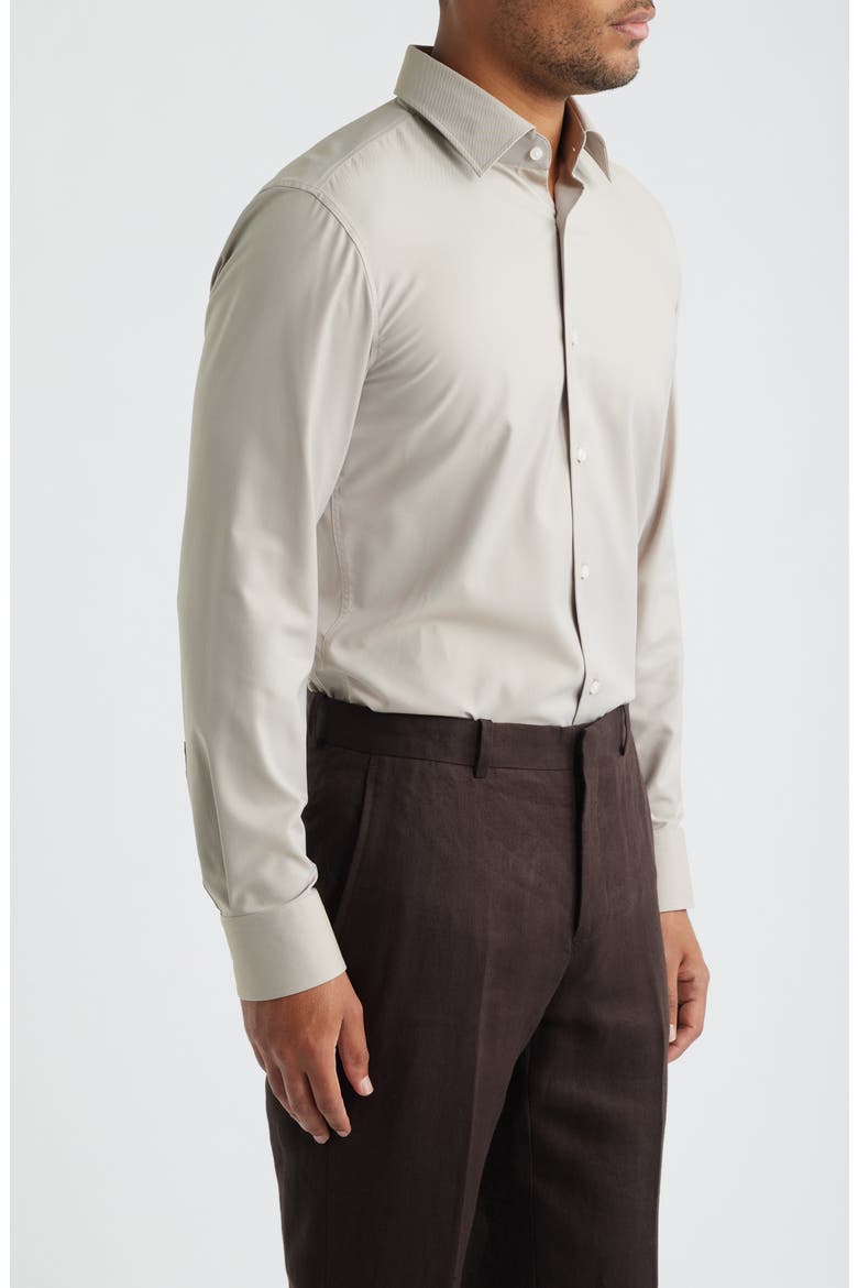 P Hank Slim Fit Dress Shirt, Alternate, color, OPEN BEIGE