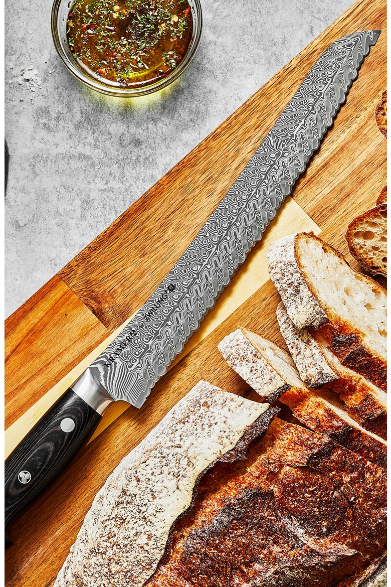 Kramer by Zwilling Euroline Stainless Damascus 9-Inch Bread Knife, Alternate, color, STAINLESS STEEL