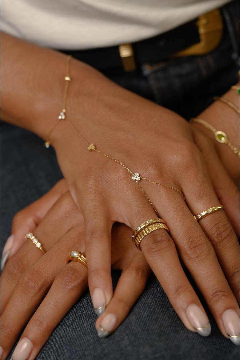 Lotus Hand Chain, Alternate, color, Gold