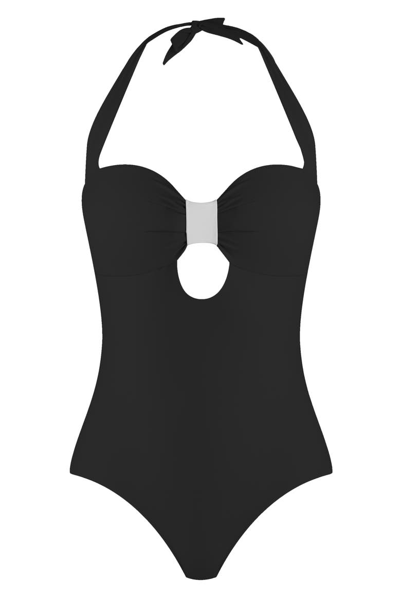 VALIMARE Sicily Bow-style One-piece Swimsuit, Alternate, color, Black
