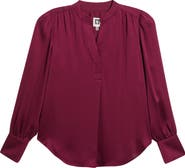 Anne Klein Textured Crepe Long Sleeve Top