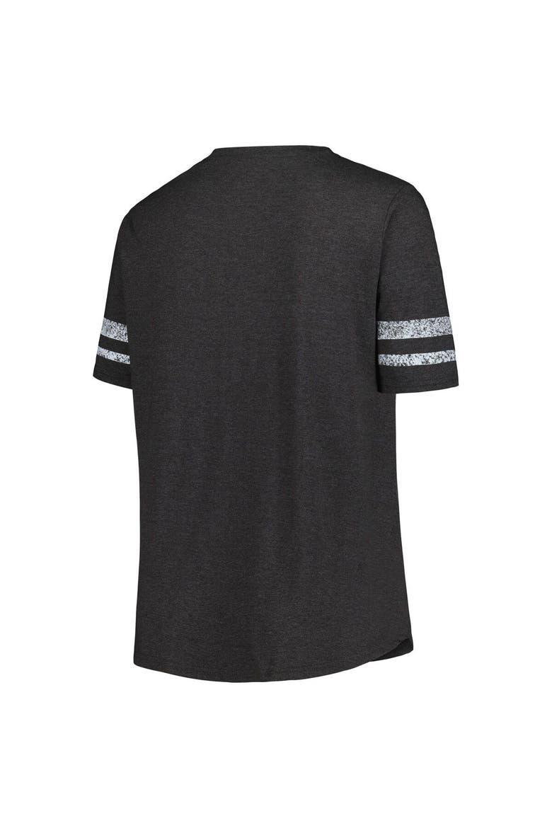 Women's Fanatics Branded Heather Charcoal Tennessee Titans Plus Size Lace-Up V-Neck T-Shirt, Alternate, color, Heather Charcoal