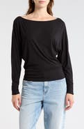 Madden Girl Boat Neck Long Sleeve Top