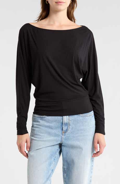 Madden Girl Boat Neck Long Sleeve Top