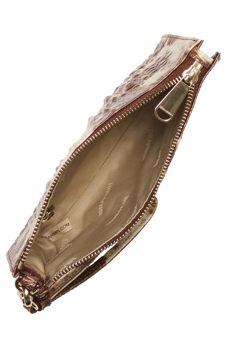 Brahmin Daisy Croc Embossed Leather Wristlet, Alternate, color, 