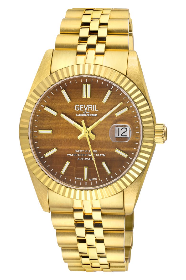 West Village Automatic Bracelet Watch, 40mm, Main, color, GOLD