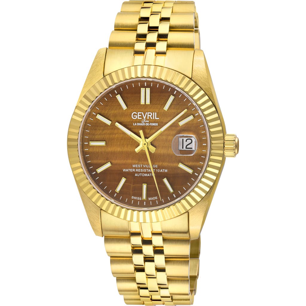 Gevril West Village Automatic Bracelet Watch, 40mm In Gold