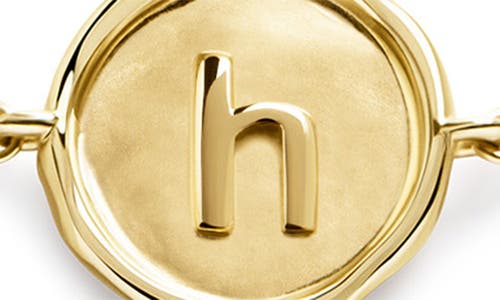 Monica Vinader Gold Mini Initial H Stamp Chain Bracelet In 14kt Solid Gold H