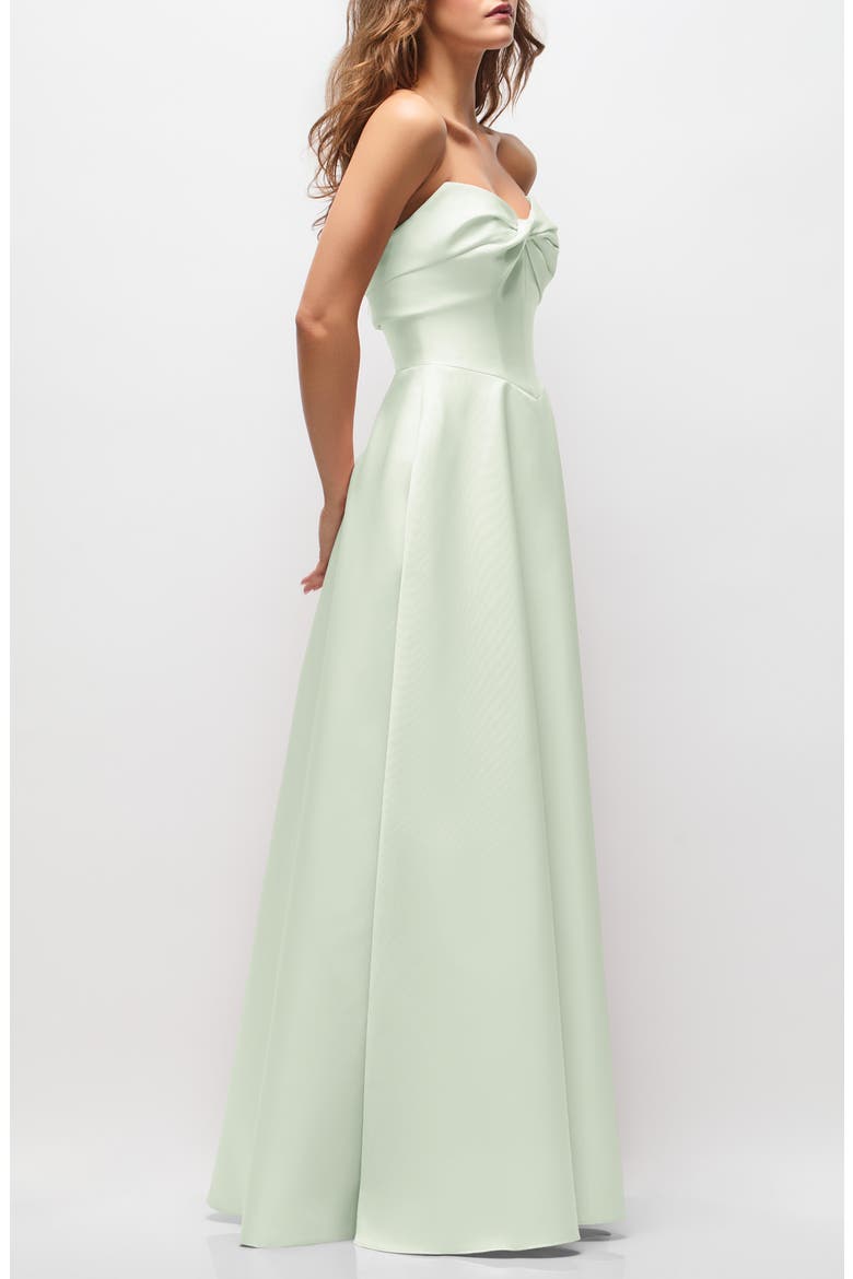 Antoinette Strapless Mikado Gown, Alternate, color, MINT GREEN