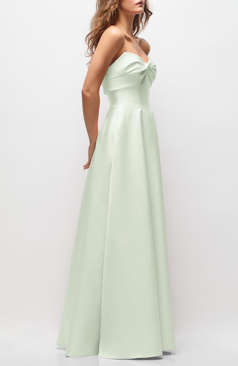 Alfred Sung Antoinette Strapless Mikado Gown, Alternate, color,