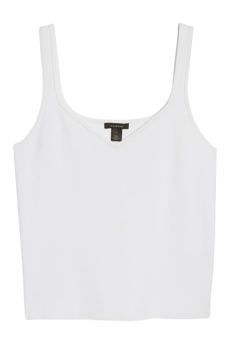 Halogen Ribbed Sweater Tank, Alternate, color, WHITE