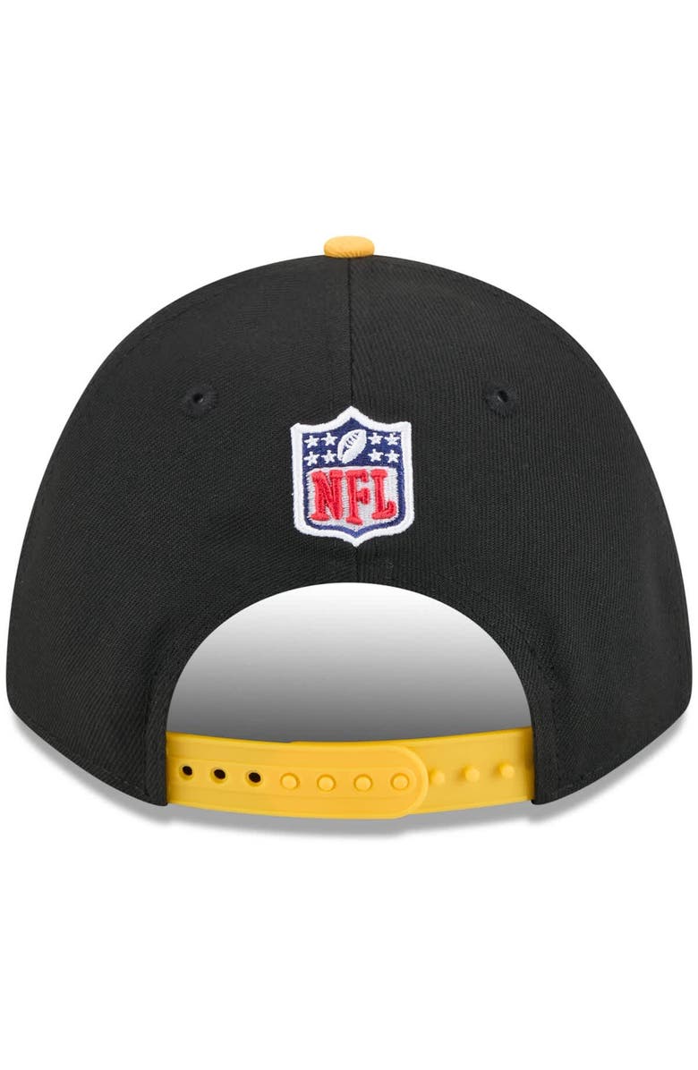New Era Men's New Era Black/Gold Pittsburgh Steelers 2025 NFL Draft 9FORTY A-Frame M-Crown Adjustable Hat, Alternate, color, Black