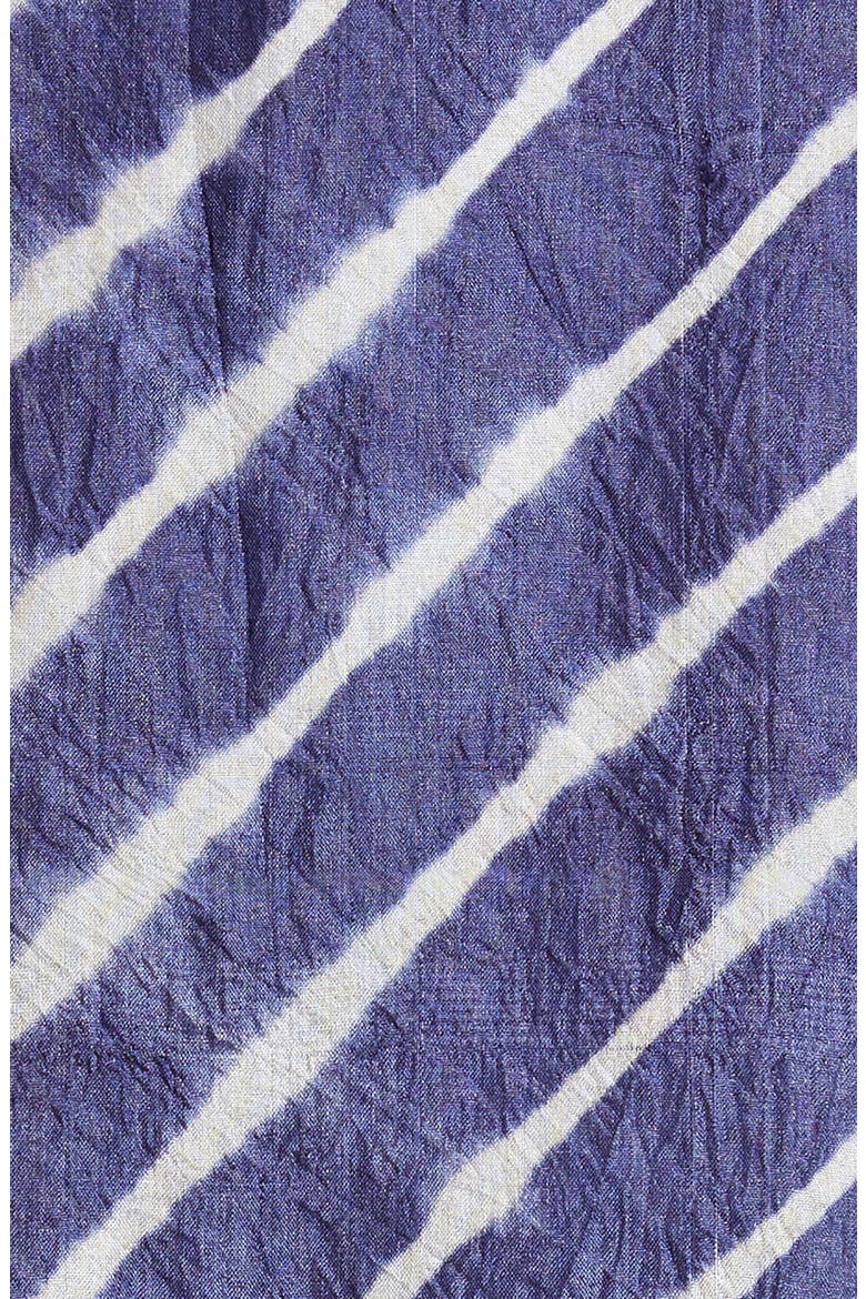 Mens' Bakhoven Tie Dye Chevron Short Sleeve Button-Up Shirt, Alternate, color, NAVY/ ECRU