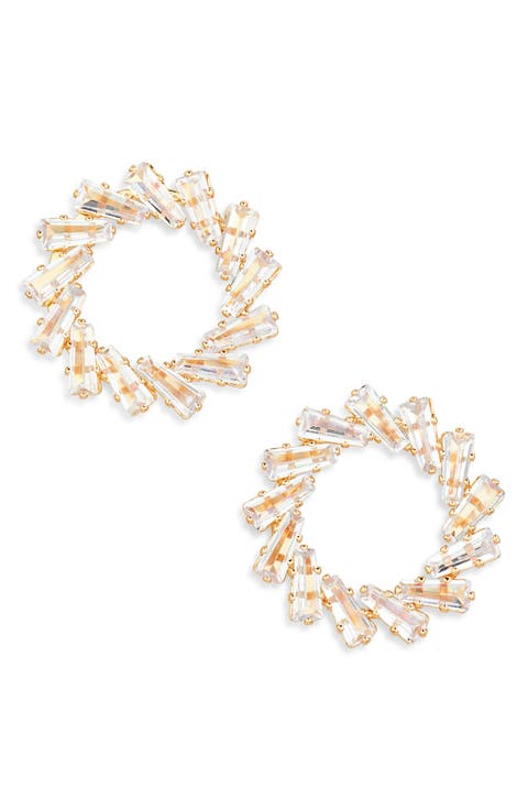 Baguette Crystal Open Earrings