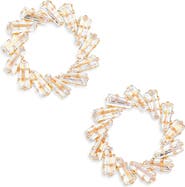 Tasha Baguette Crystal Open Earrings