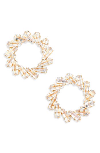 Tasha Baguette Crystal Open Earrings