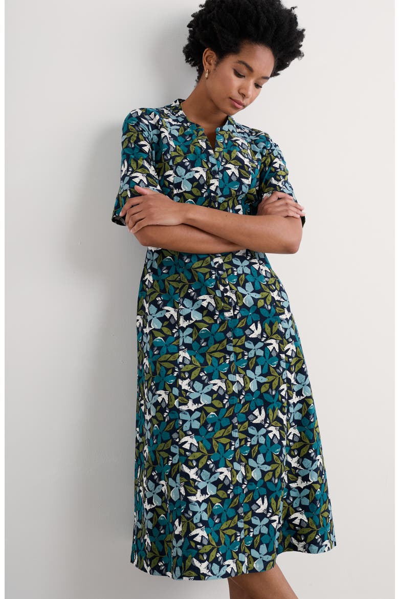Wightwick Floral Organic Cotton Denim Midi Dress, Alternate, color, HEADLAND COLLAGE MIX