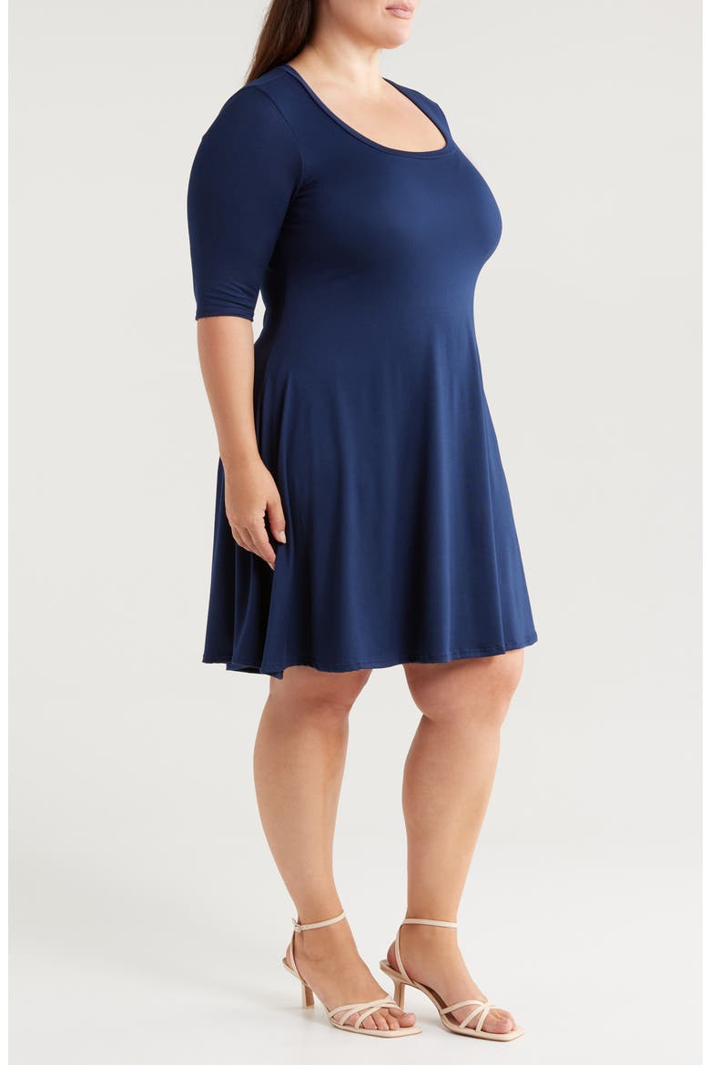 Scoop Neck Jersey Dress, Alternate, color, NAVY