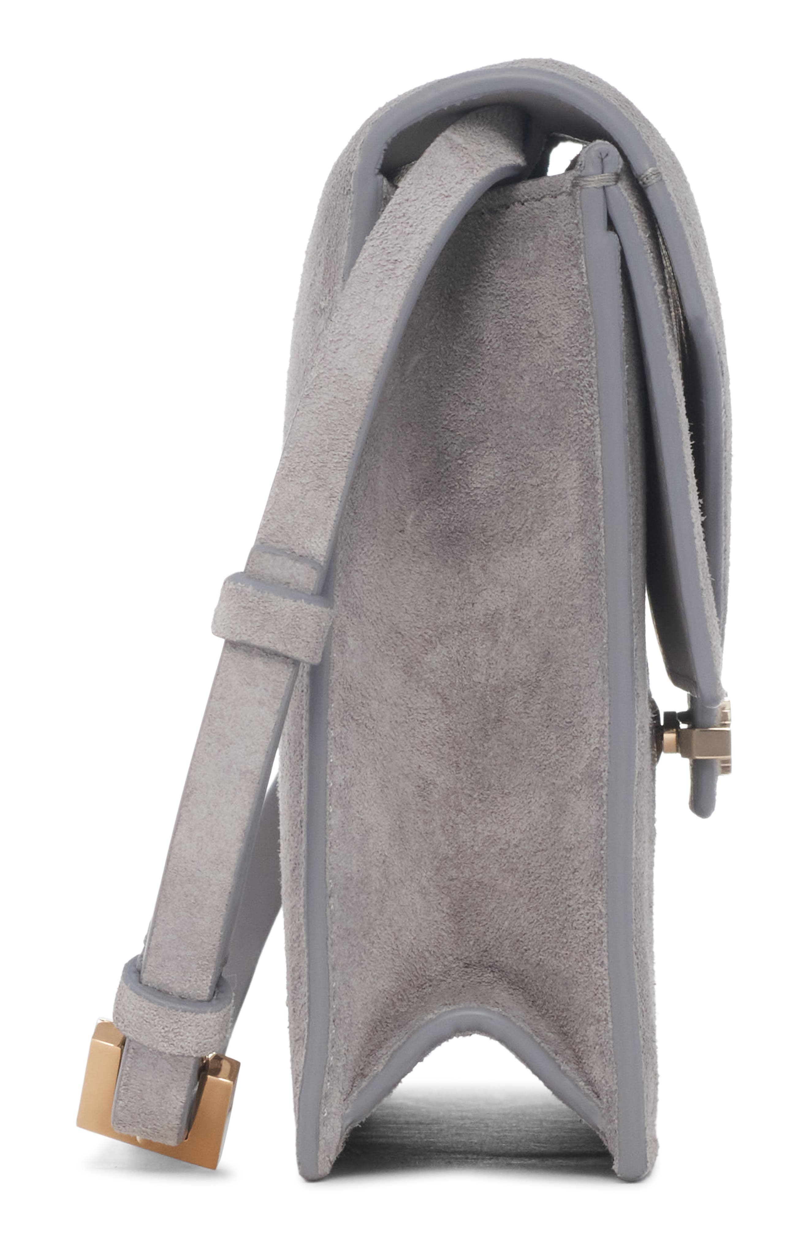 TOM FORD Mini Aube Suede Shoulder Bag, Alternate, color, Cloudburst