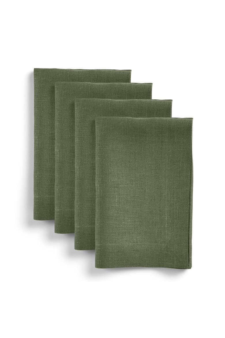 Linen Dinner Napkins Set of 4, 20 x 20" - Diana, Main, color, Desert Green