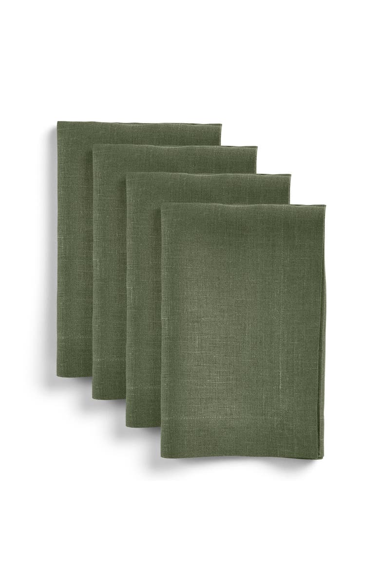 Solino Home Linen Dinner Napkins - Diana, 20" x 20", Main, color, Desert Green