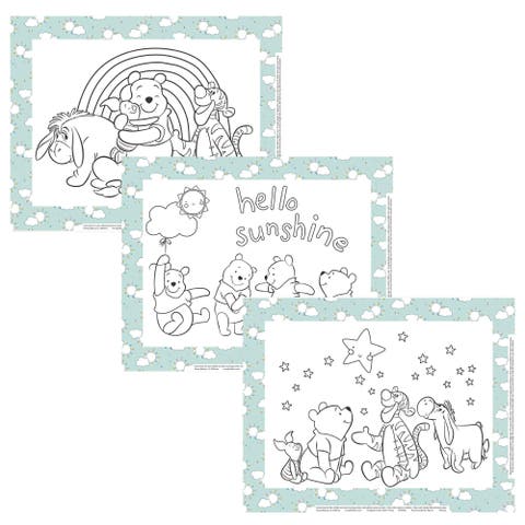 J.L Childress Healthy Habits Disposable ColorMe Placemat 24 Pack  Mickey and Friends