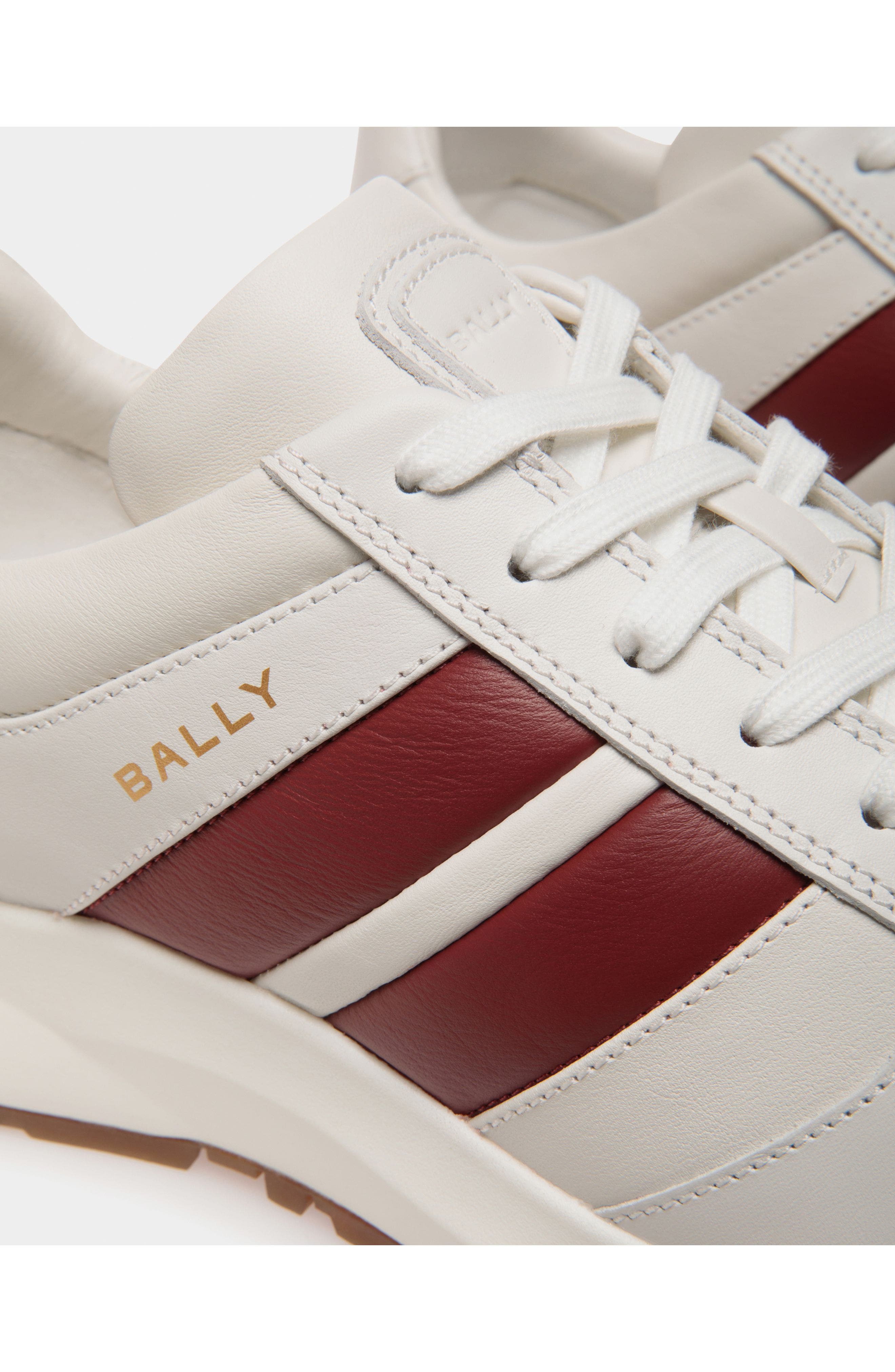 Bally Outline Sneaker in Leather, Alternate, color, White