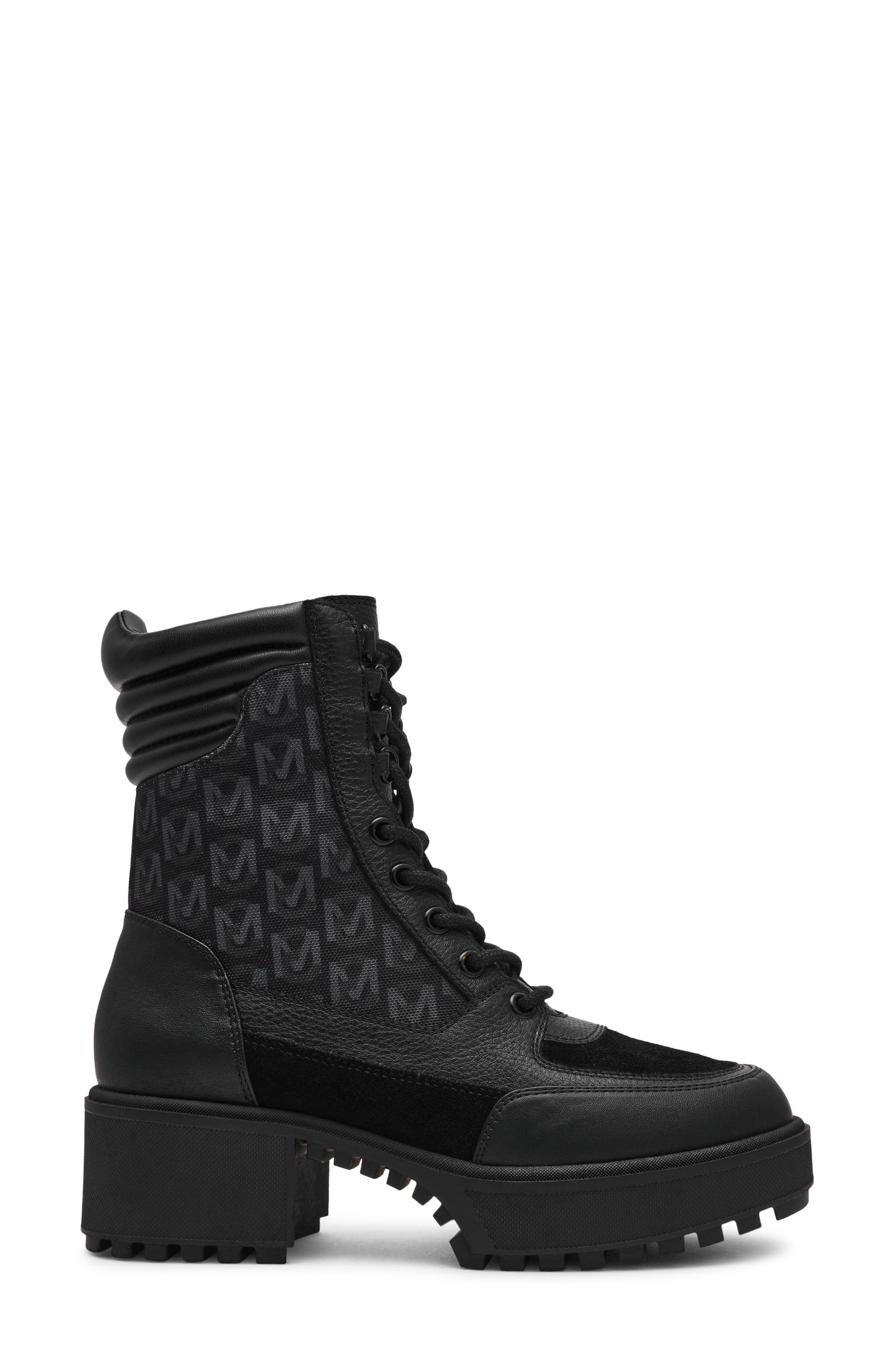 Steve Madden Lug Sole Hiking Boot, Alternate, color, Black Multi