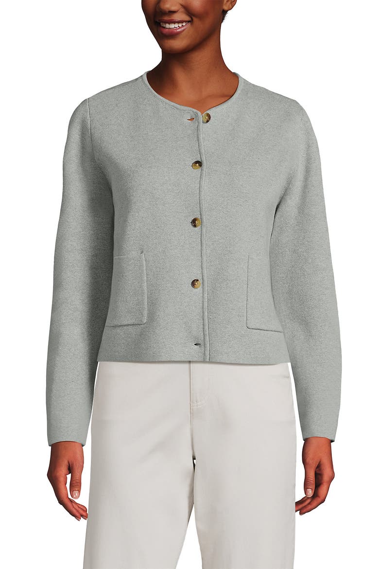 Fine Gauge Cotton Milano Blazer Sweater, Main, color, Gray Heather