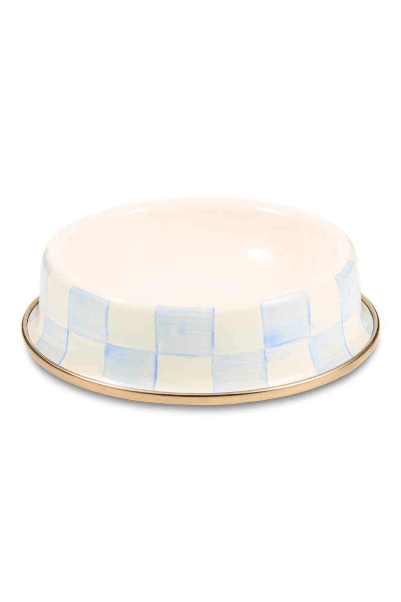 Sky Check Small Pet Dish, Main, color, BLUE