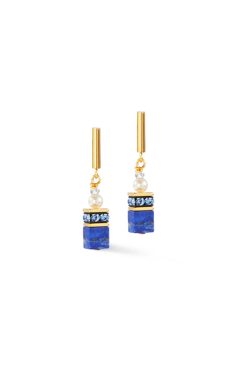 Geocube Precious Fusion Pearls Earrings, Alternate, color, Blue
