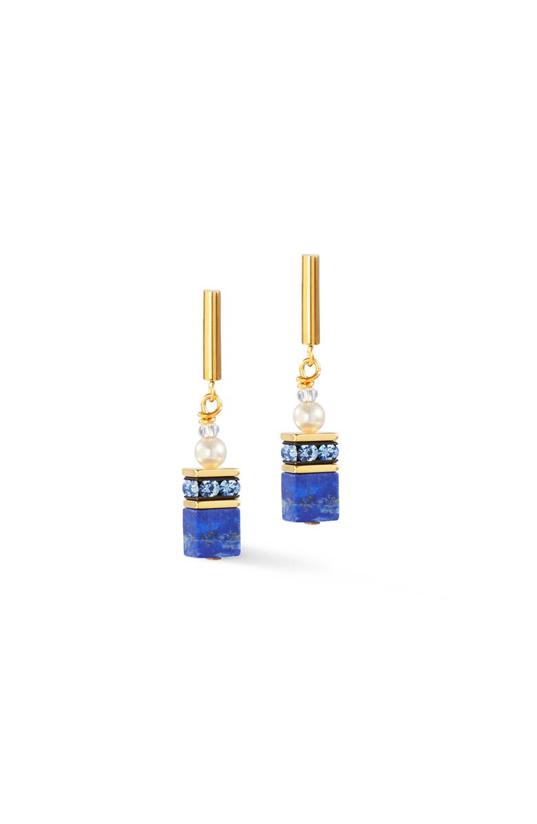 COEUR DE LION Geocube Precious Fusion Pearls Earrings, Alternate, color, Blue