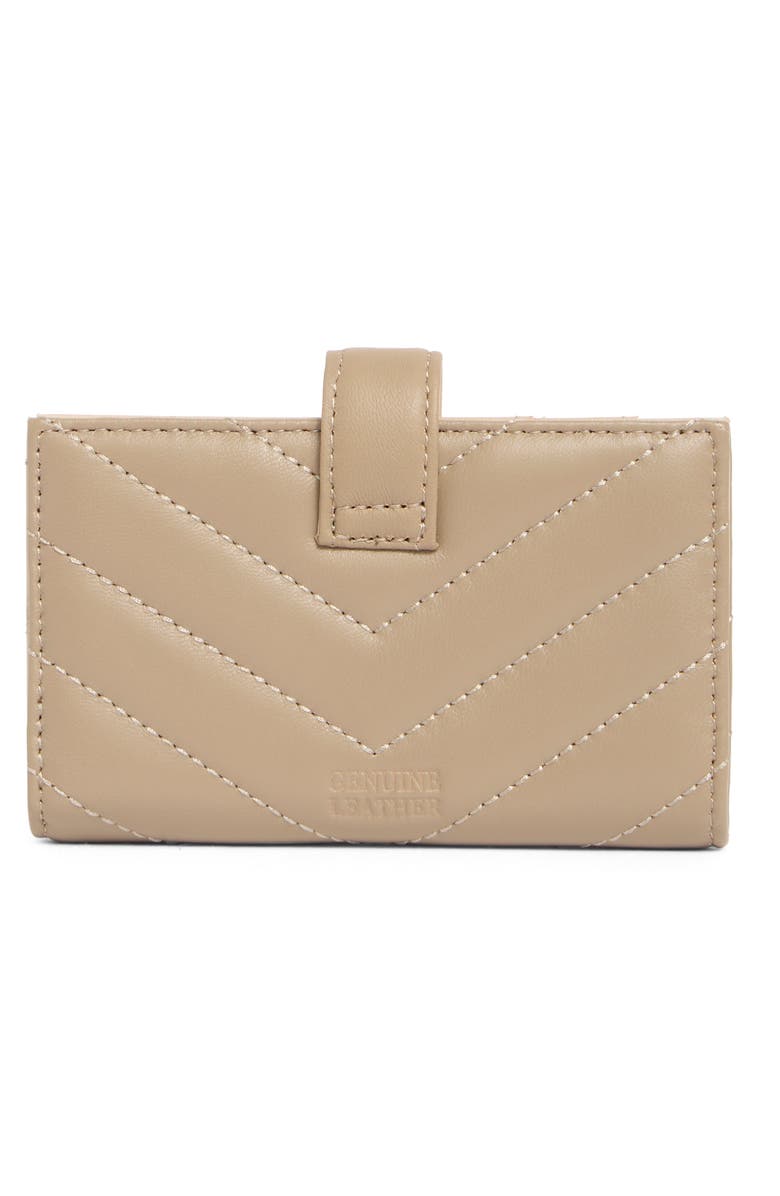 MUNDI SMALL LEATHER GOODS Debbie Quilted Card Case, Alternate, color, Taupe