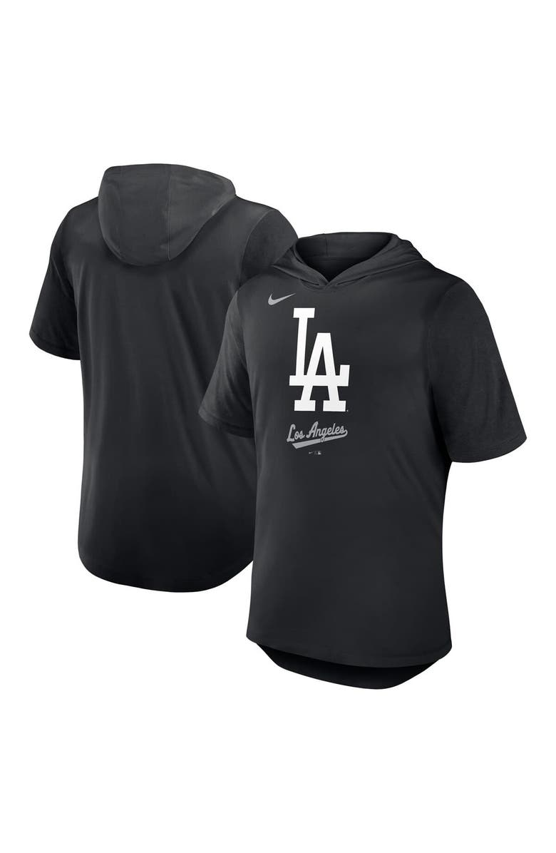 Nike Men's Nike Black Los Angeles Dodgers Tri-Blend Hoodie T-Shirt, Main, color, 