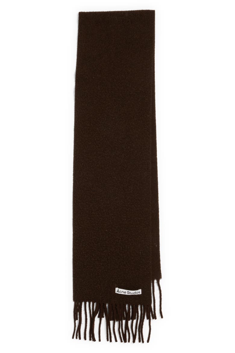 Fringe Wool Scarf, Alternate, color, CHOCOLATE BROWN