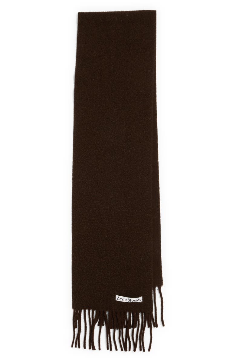 Acne Studios Fringe Wool Scarf, Alternate, color,