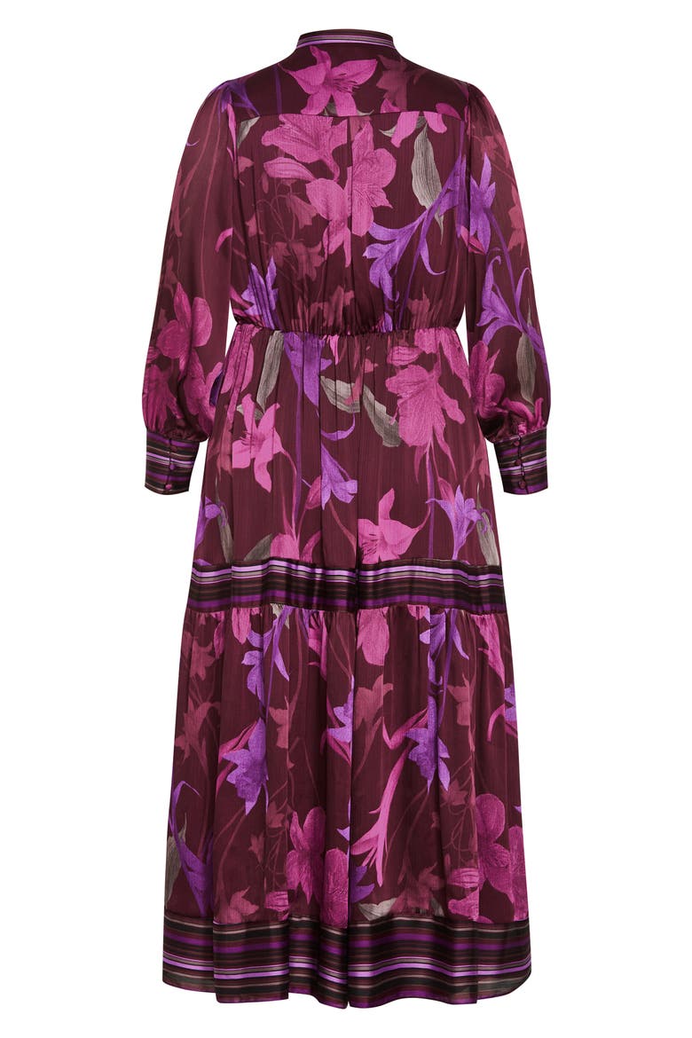 Amiyah Floral & Stripe Long Sleeve Maxi Dress, Alternate, color, PURPLE PRINT