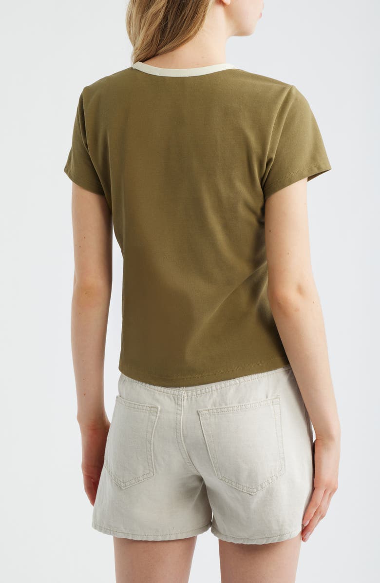 FRAME The Piqué Baby Tee, Alternate, color, Military Multi