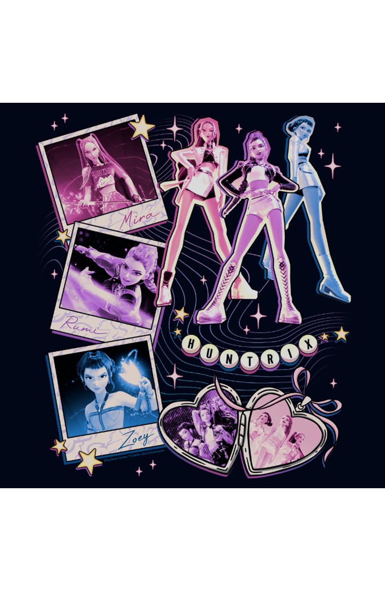 KPop Demon Hunters Girl's KPop Demon Hunters Huntrix Cute Instant Film Portrait  Graphic T-Shirt, Alternate, color, Navy Blue