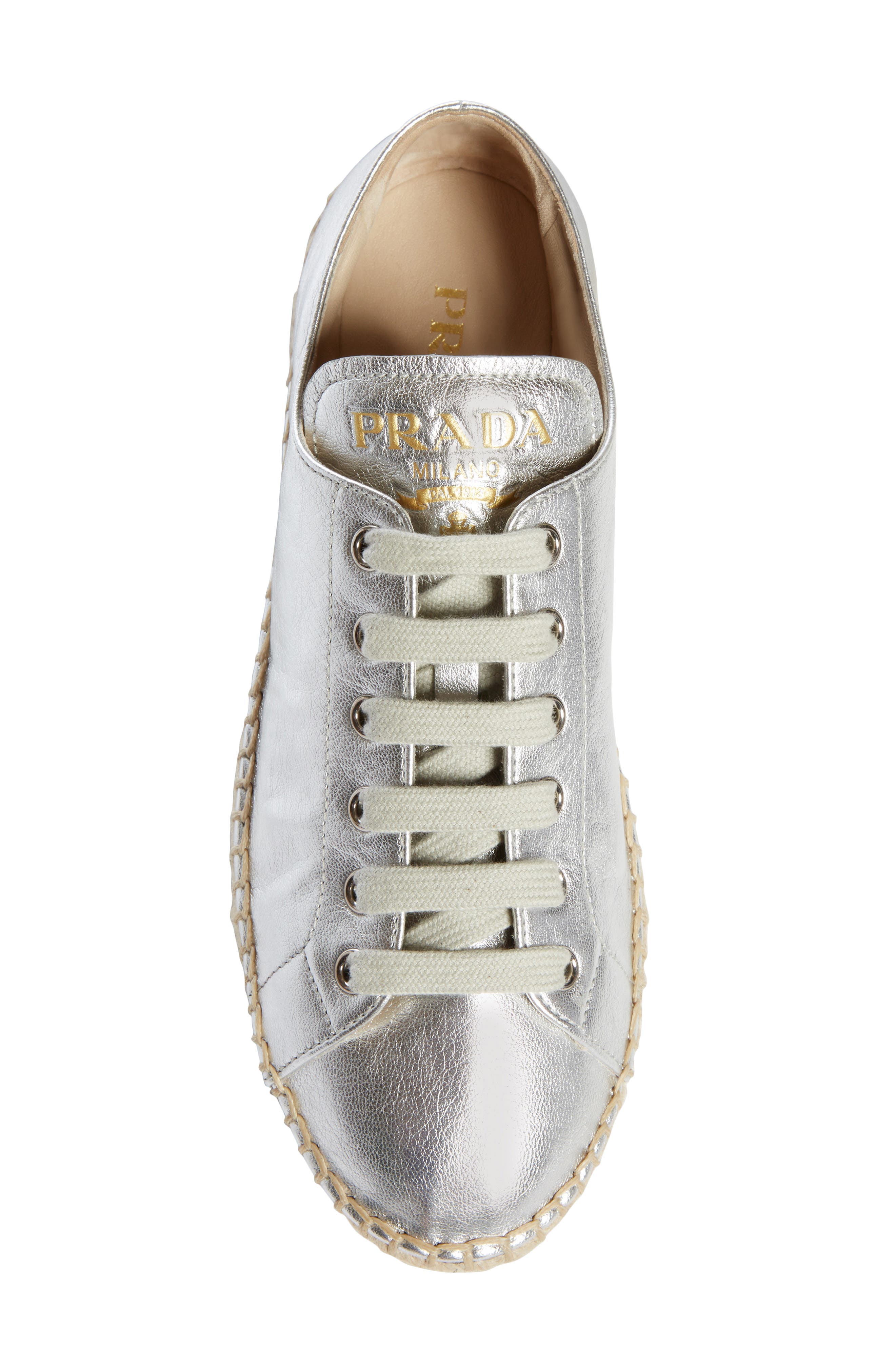 Prada Platform Espadrille Sneaker, Alternate, color, 