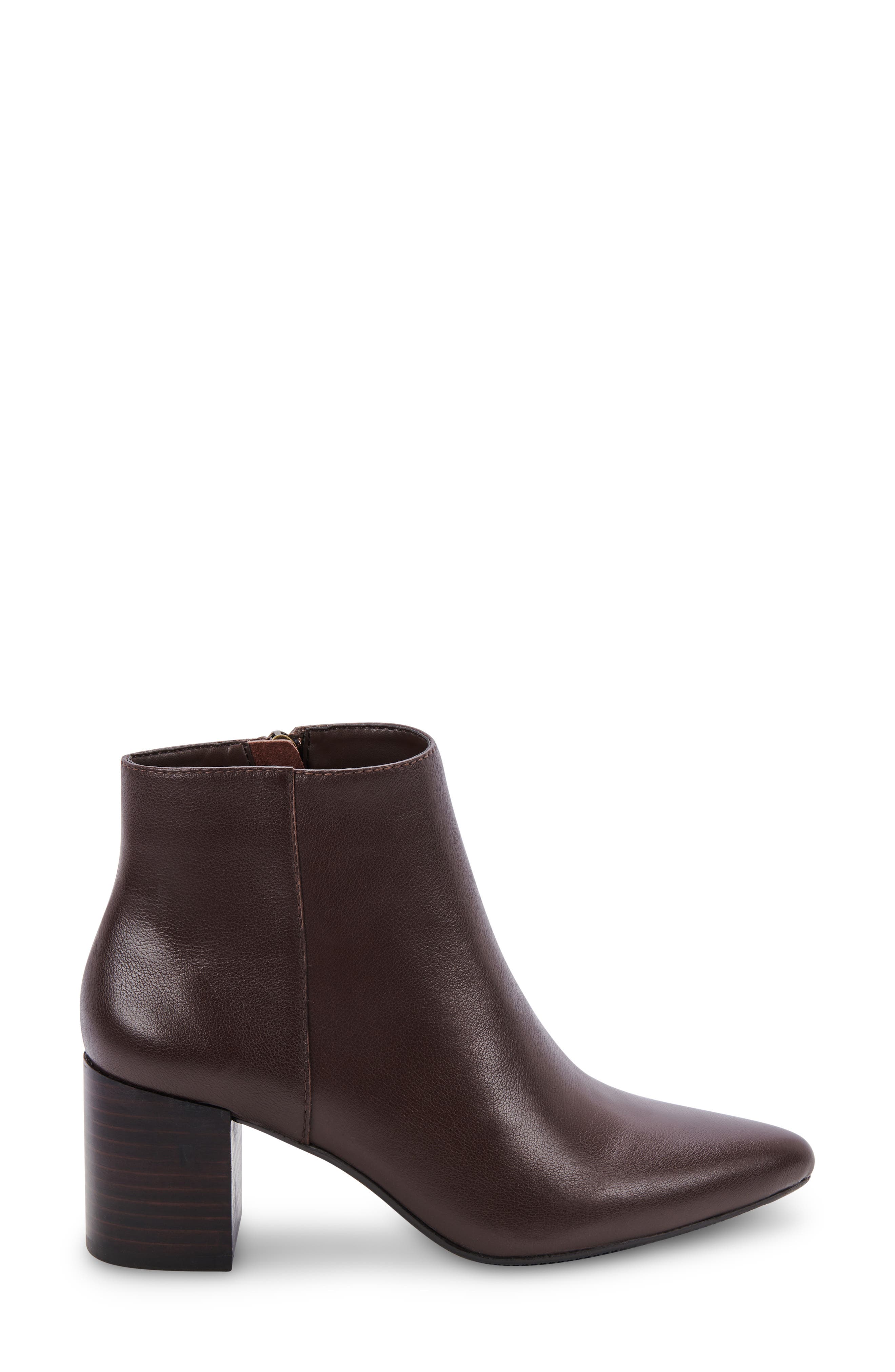 Tasel Waterproof Block Heel Bootie, Alternate, color, CHOCOLATE LEATHER