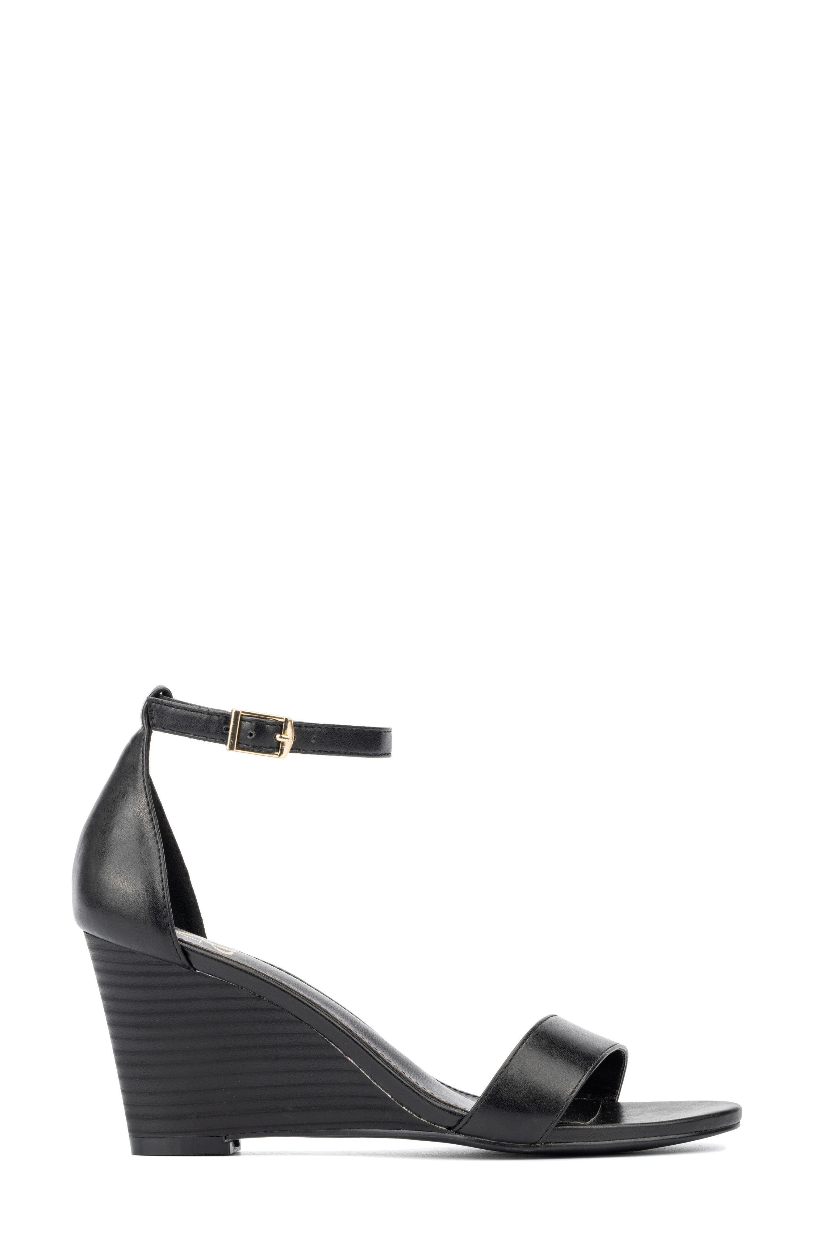 NEW YORK AND COMPANY Sharona Wedge Sandal, Alternate, color, Black