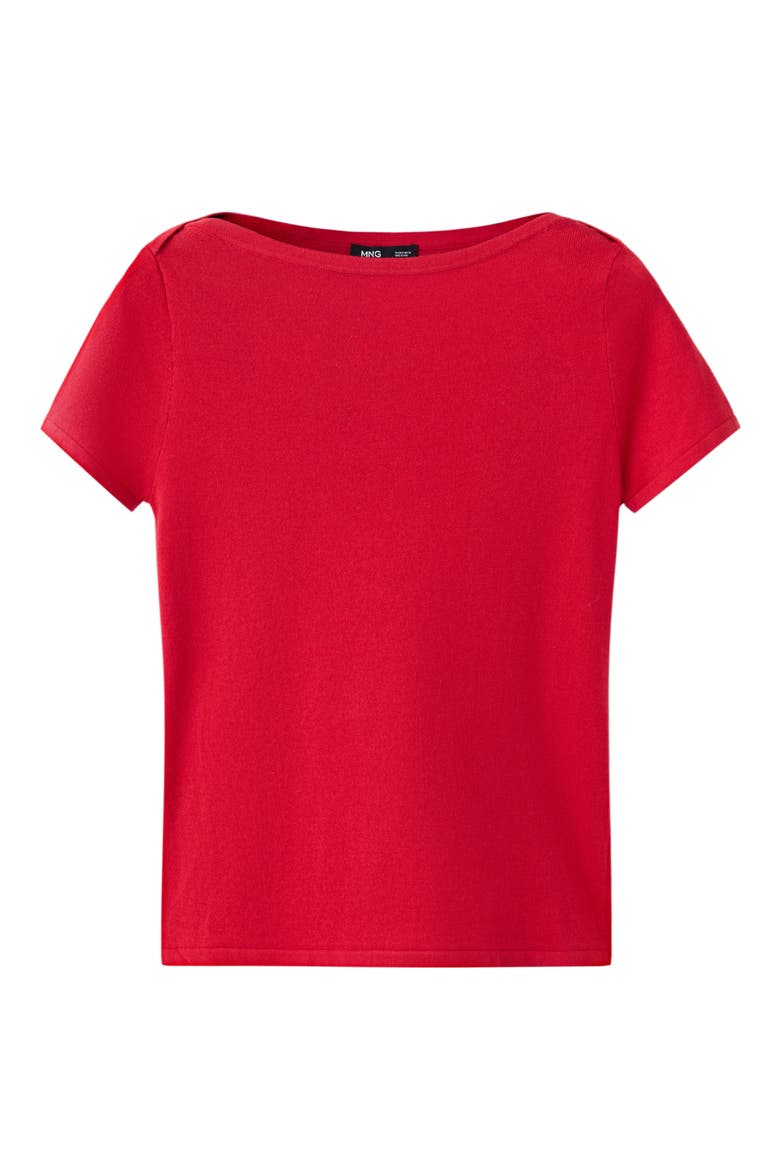 Short Sleeve Fine Knit Sweater, Alternate, color, RED