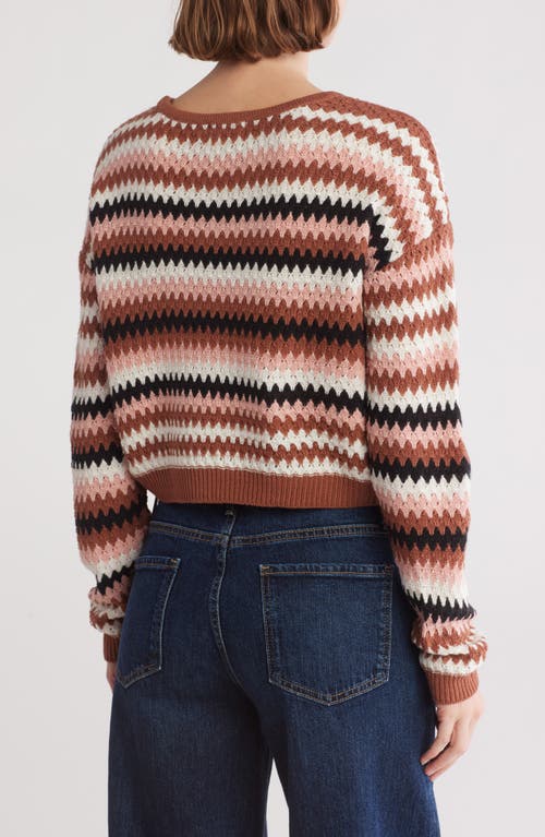 Nyc Knits By The Sweater Dept Stripe Crop Pullover Sweater In Rust Combo
