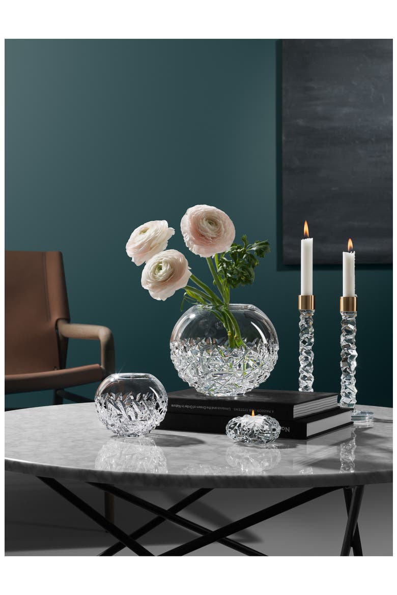Carat Set of 2 Large Crystal & Brass Candlesticks, Alternate, color, CRYSTAL/ BRASS