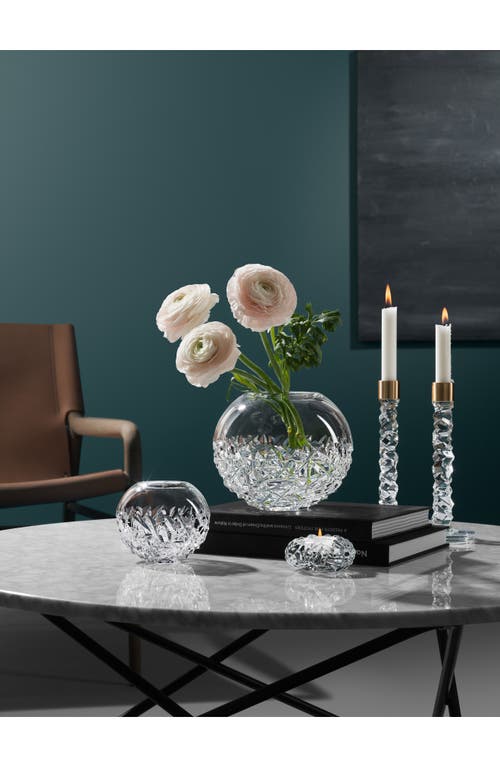 ORREFORS ORREFORS CARAT SET OF 2 LARGE CRYSTAL & BRASS CANDLESTICKS 