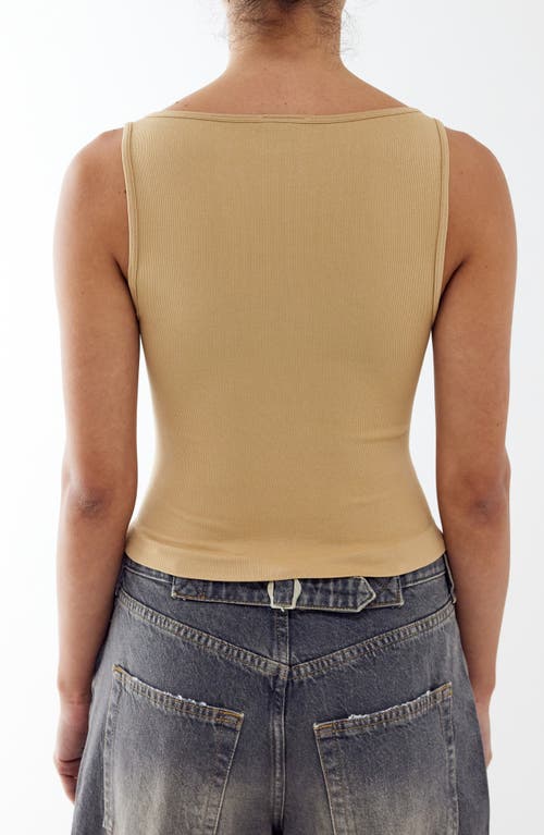 Shop Bdg Urban Outfitters Rib Crop Tank In Sand